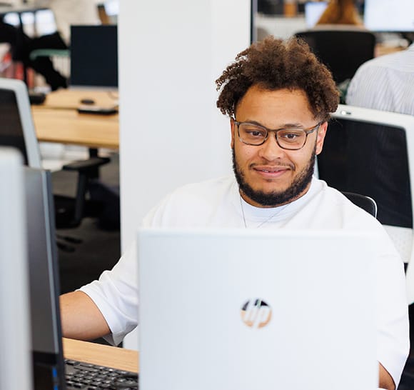 Creative working at desk